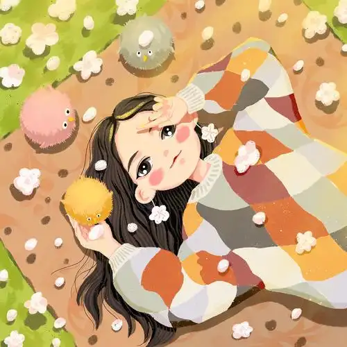 可爱女生头像插画