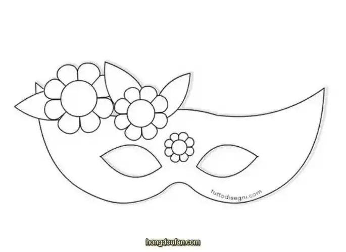 面具手工课可打印图纸下载-红豆饭小学生简笔画大全