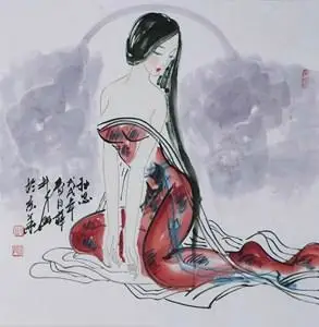 名家 薛林兴 风格【106】写意人物 国画 仕女图 手绘 四尺斗方