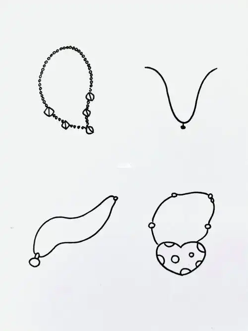 女的项链简笔画