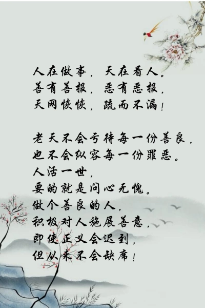 善有善报,恶有恶报,天网恢恢,疏而不漏!