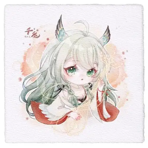 仿水彩q版紧那罗