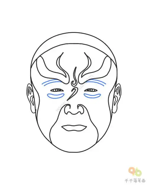关羽脸谱简笔画