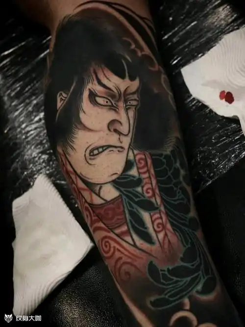 日式老传统人物_纹身图案手稿图片_阿bao的纹身作品集