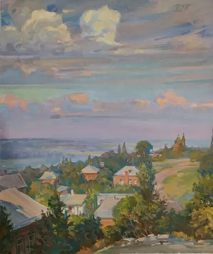 油画《天高云淡》,西金尼(俄罗斯功勋艺术家),60/70厘米,2005年创作