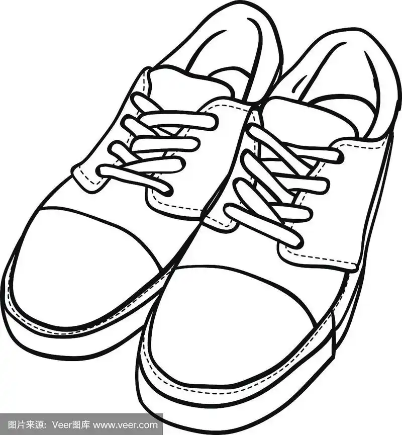 卡通运动鞋孤立在白色