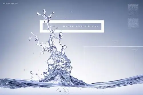 water effect poster 高分辨率水/水滴元素透明psd高分层合成海报 ti