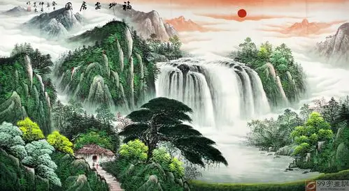 聚财山水画 - 聚宝盆山水画 - 99字画网
