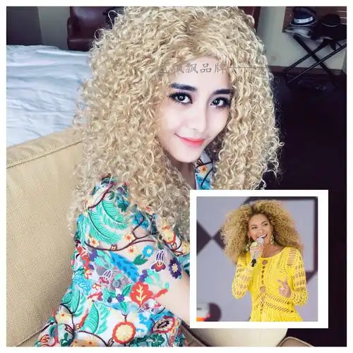 h052104新品圣诞节发抖螺丝假发长卷电烫