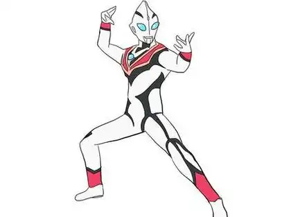 帅气的暗黑迪迦奥特曼儿童亲子简笔画