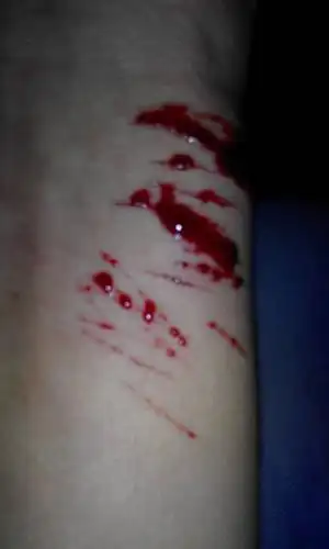 这样只为求她原谅.我自己拿刀把手割这样她还是不肯原谅