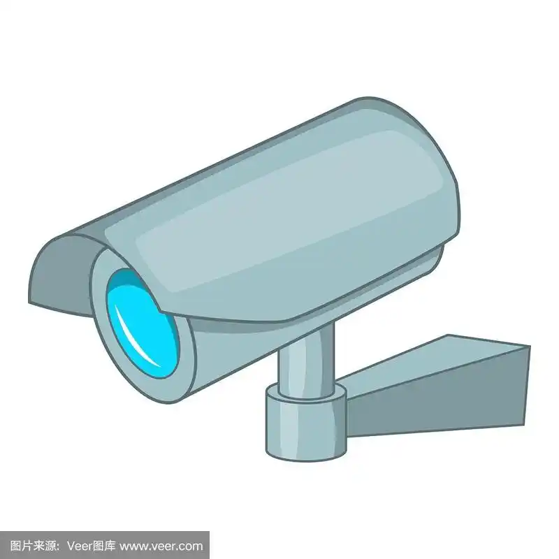 监控摄像头图标卡通风格