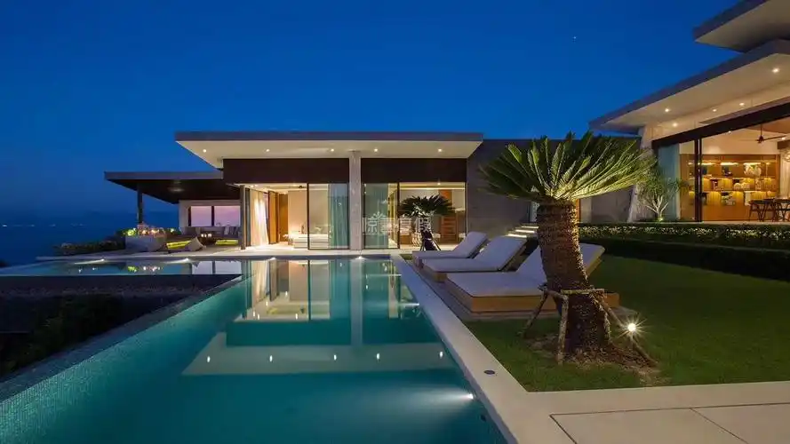 【苏梅岛·陈奕迅同款青瓷别墅】4卧室海景别墅,位于湄南海滩,别墅内