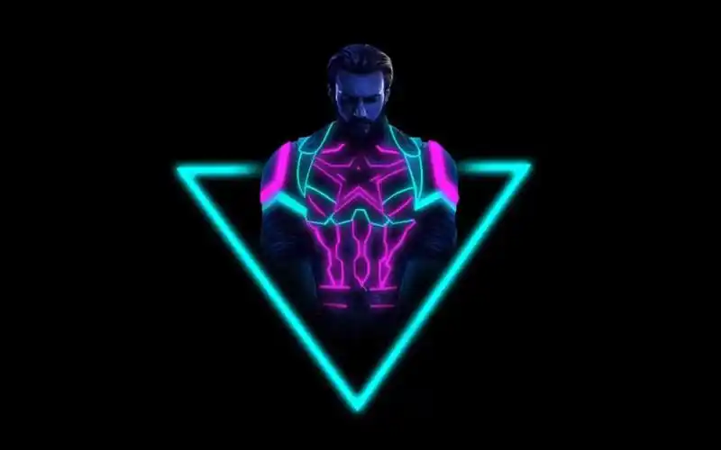 创建霓虹人物发光效果美国队长海报ps教学教程