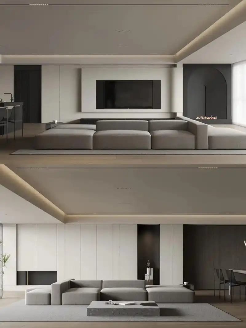 现代极简黑白灰.主色调黑白灰,简单,极致高级!#装修 #黑白 - 抖音