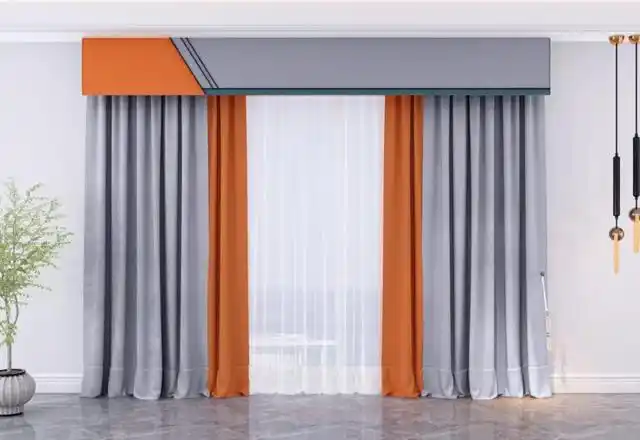 撞色的窗帘搭配得好,视觉冲击力会变强