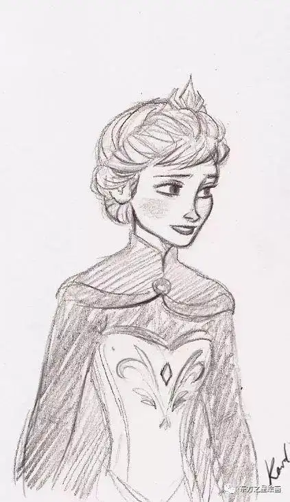 【东方之星绘画】艾莎公主的铅笔画