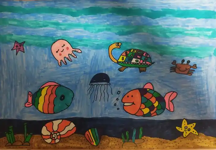 奇妙的海底世界-"守护海洋 珍爱动物 保护家园 "《海洋守护之旅》绘画