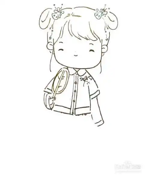 可爱古风小姑娘的简笔画