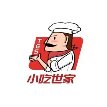红色卡通创意小吃世家餐饮logo设计
