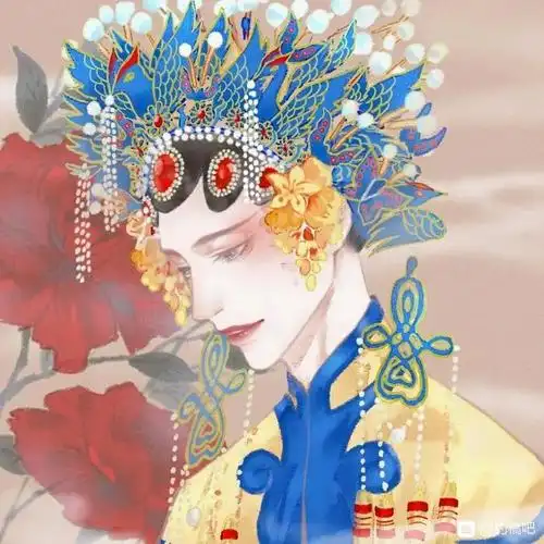 戏子入画插画图片壁纸