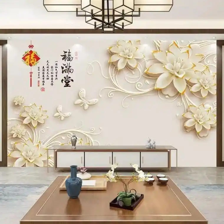 5d立体山水风景壁画8d电视背景墙画客厅沙发背景装饰壁画壁纸