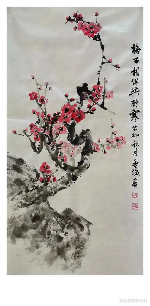 郭丰演书画作品赏析,写意国画梅花