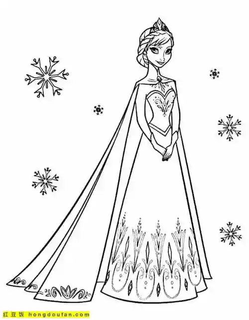 公主涂色下载-红豆饭小学生简笔画大全