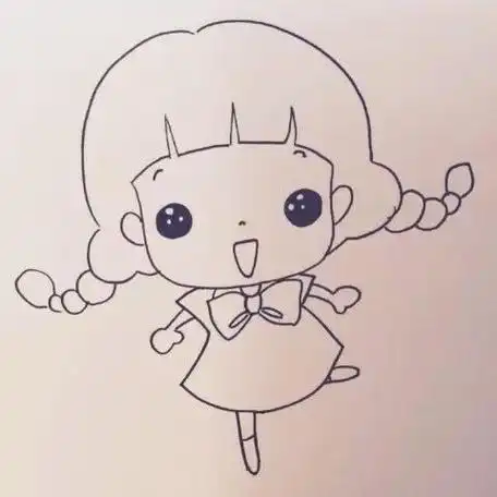 简笔画首页 人物简笔画  正文     女孩的简笔画可爱又漂亮二简笔