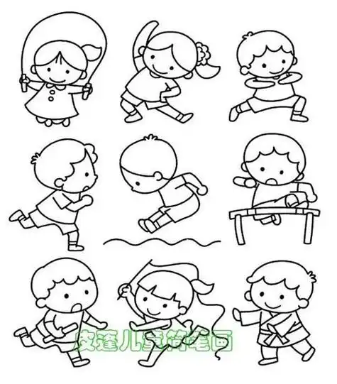 全景加人物简笔画