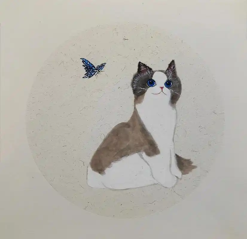 国画 猫咪#每日一画  - 抖音