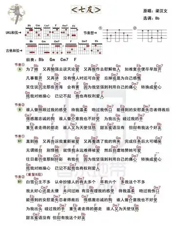 七友尤克里里谱