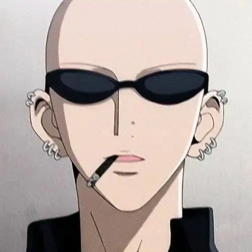 叼烟光头男人头像