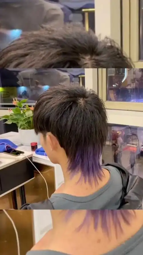 男生超帅超酷碎盖狼尾