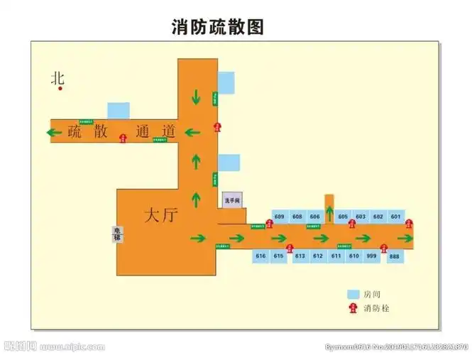 酒店安全通道疏散图图片