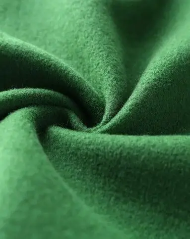 墨绿茧型双面呢大衣