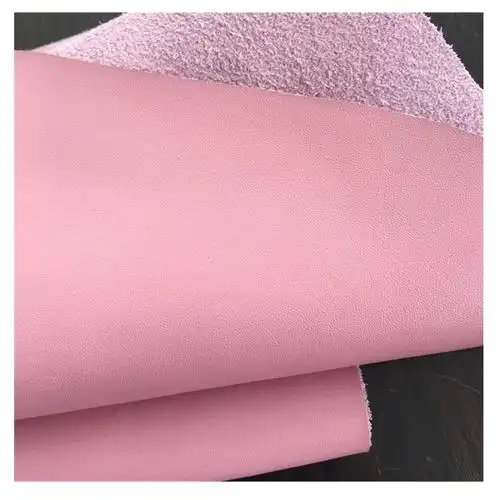 厂家批发牛皮贴超仟浅粉色鞋料皮革