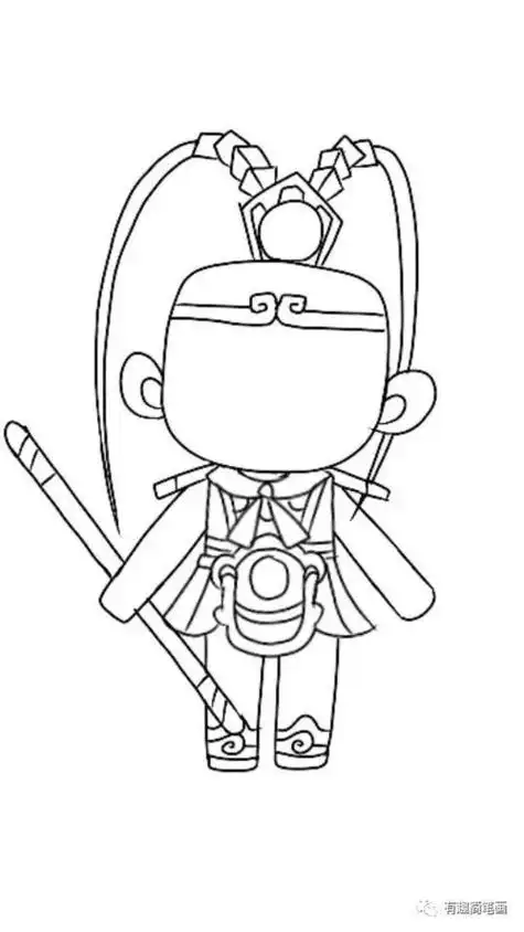 孙悟空简笔画图片 画法分解教程可爱q版卡通孙悟空简笔画画法齐天大圣