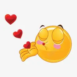 亲吻插画卡通可爱表情飞吻插画高清图片