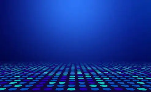 虚拟空间现实空间的蓝色背景与圆形瓷砖在技术概念, 3d 插图照片