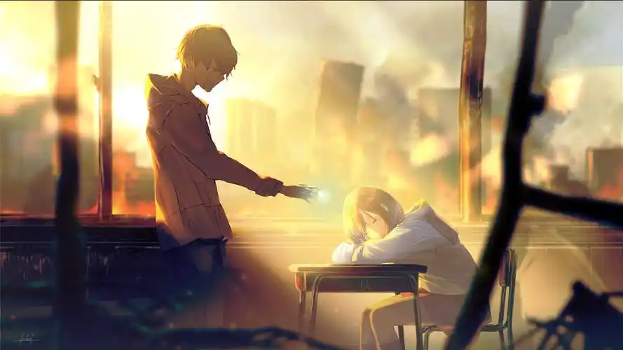 二次元卡通情侣高清桌面壁纸_卡通动漫_壁纸下载_美桌网