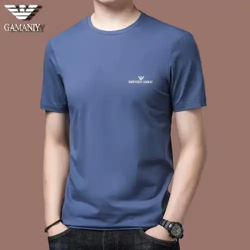 t恤夏季阿玛尼亚男士圆领纯棉上衣体恤衫短袖奇中年高端大码新款