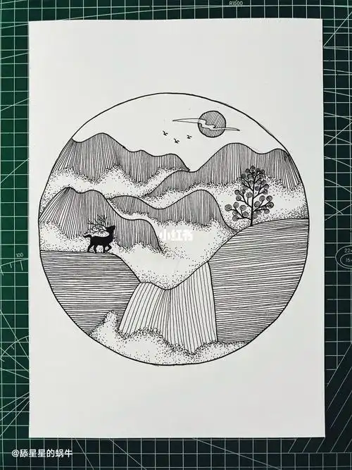 简单的养心线条画零基础小白好上手易坚持