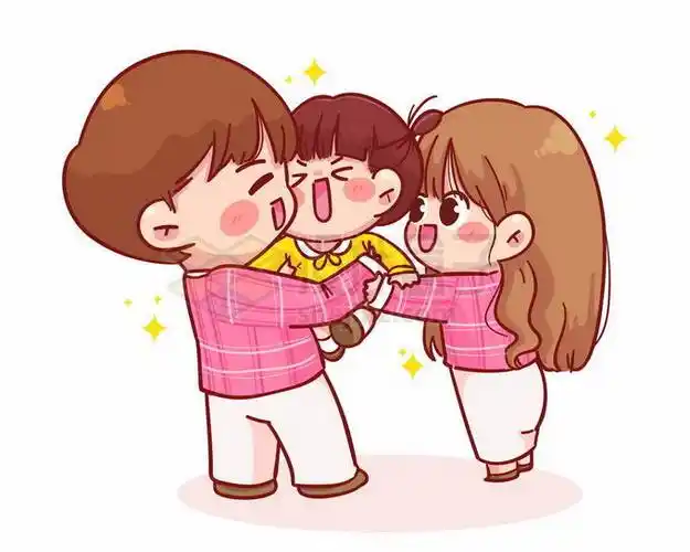 超可爱的卡通一家三口充满了爱意温馨家庭5729468矢量图片免抠素材