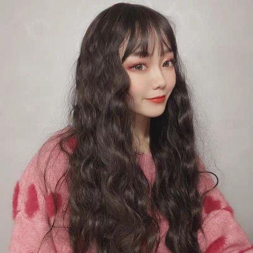 外贸货源假发女长卷发水波纹玉米烫微卷长发高温丝机制头套批发