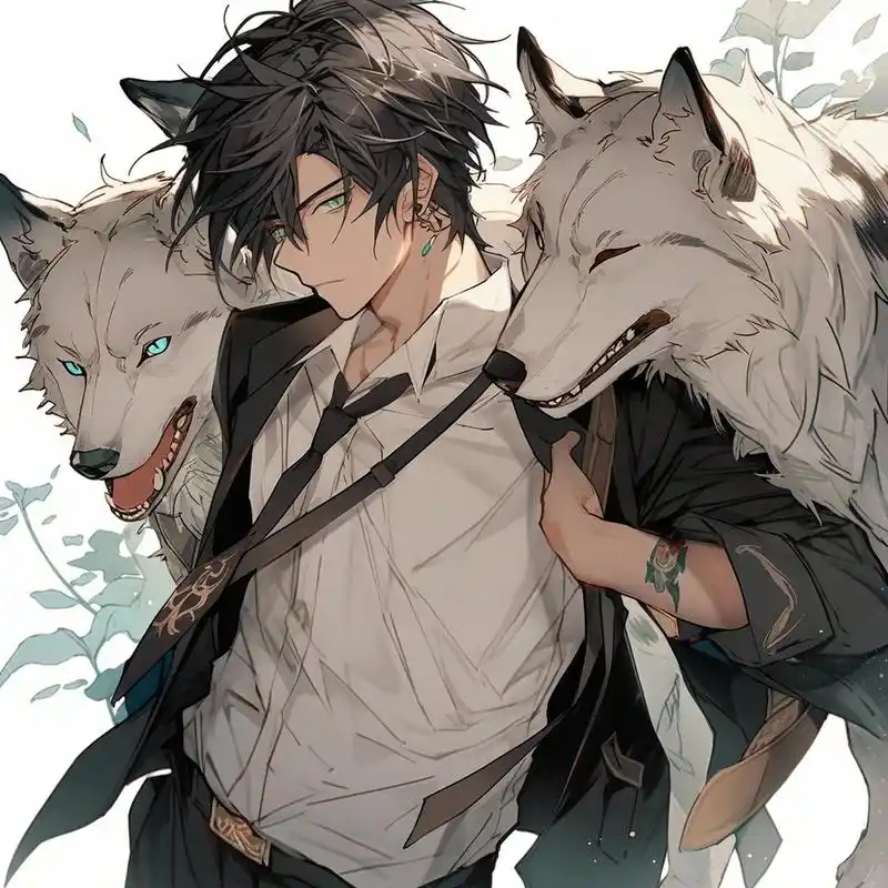 少年与狼|#绘画# #绘画素材# #插画