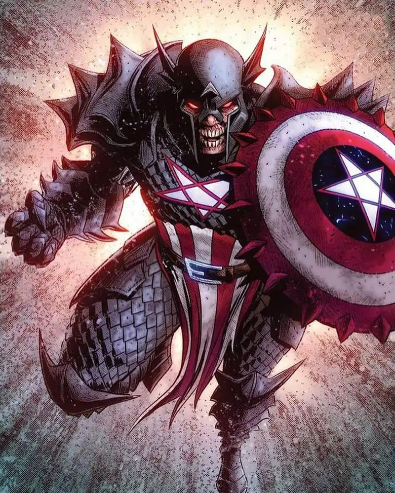 当复仇者黑化后死侍变死神你看美队的造型有多霸气