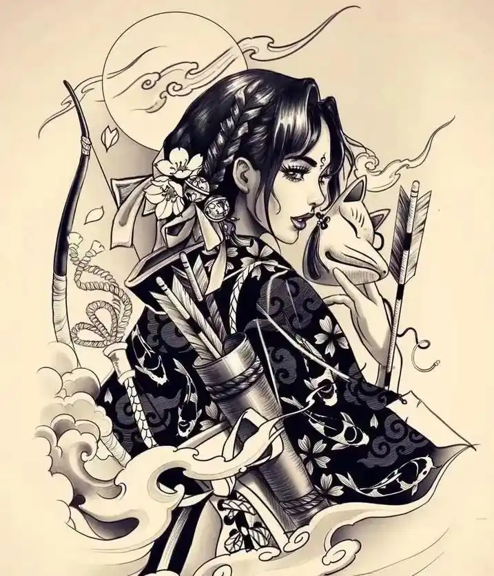 手稿分享 #日式老传统 #纹身手稿 #花臂  - 抖音