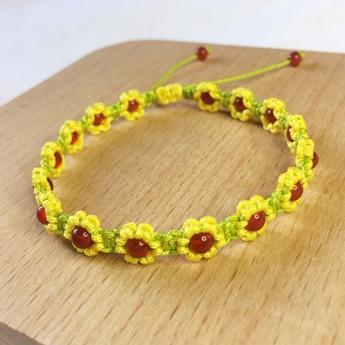 手工编织太阳花红绳手链梅花闺蜜亲子宝宝手绳手链