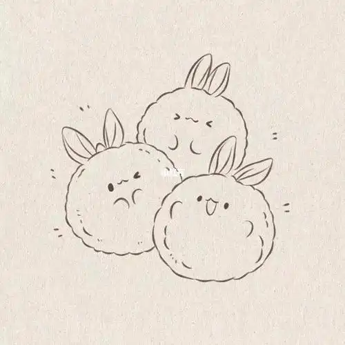 手绘可爱简笔画(附教程)64 三只小可爱